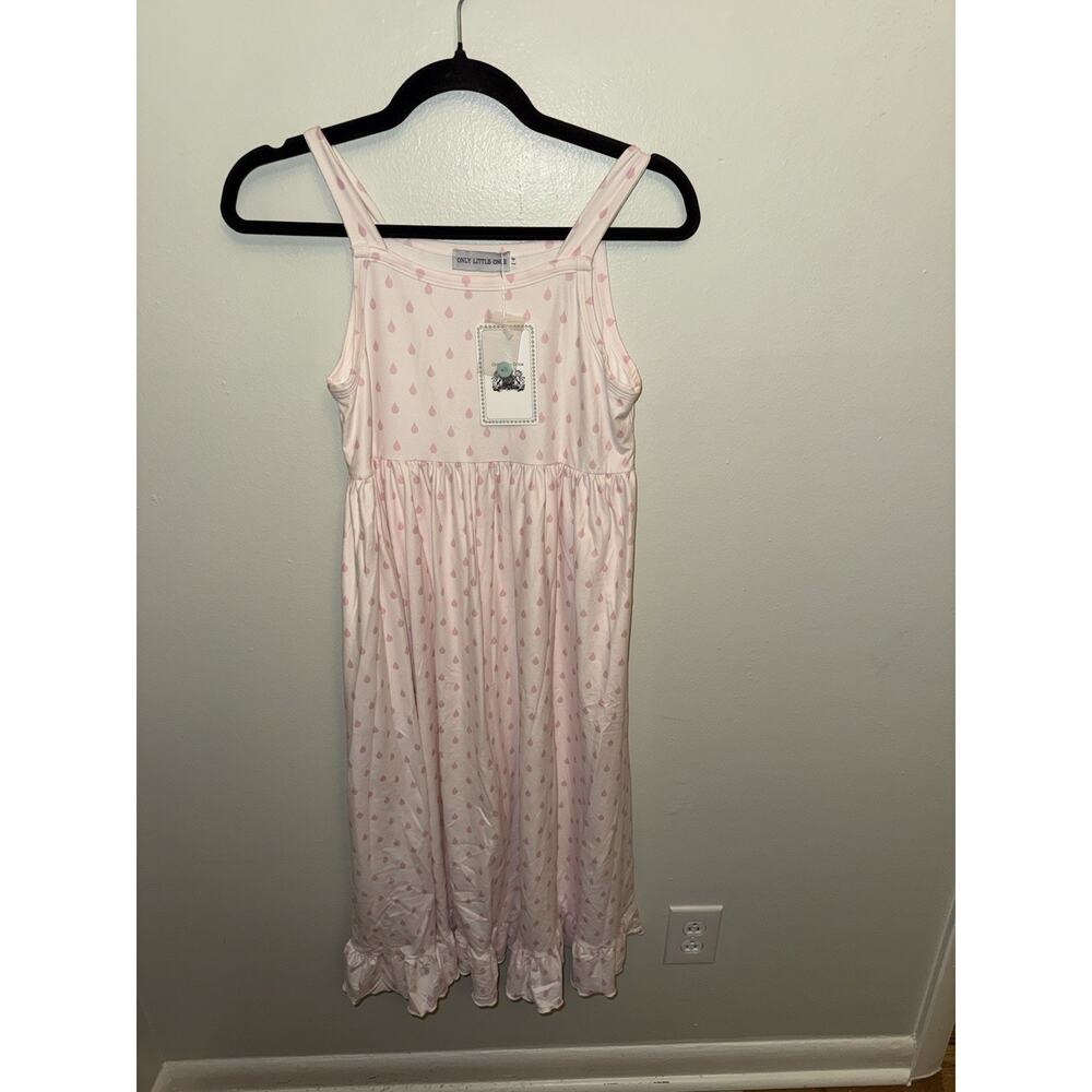 Only Little Once NWT Girls Size 14 Pink Raindrop Sleeveless Maxi Dress Ruffle